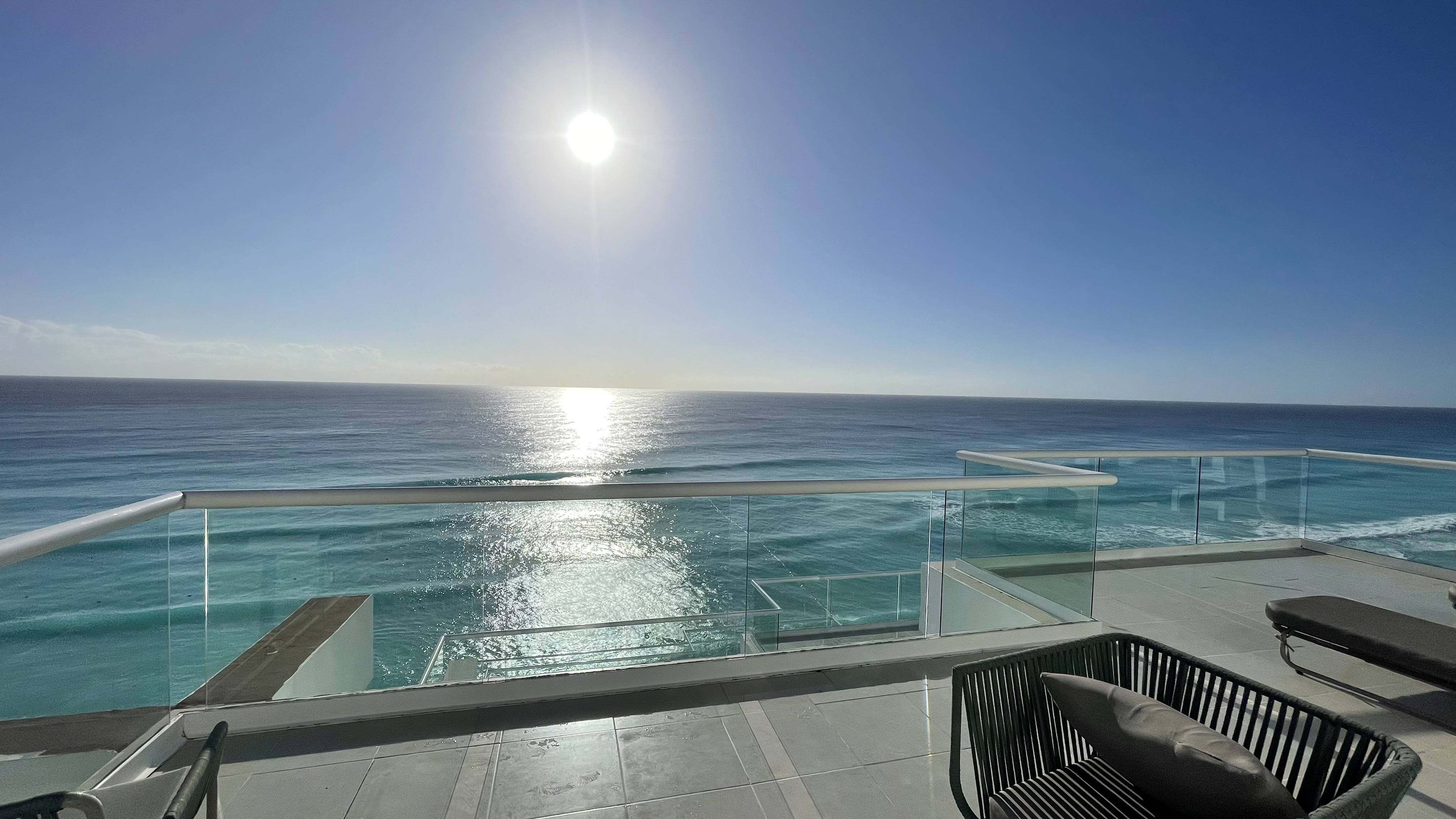 Oceanfront hotel view in Cancun, Mexico